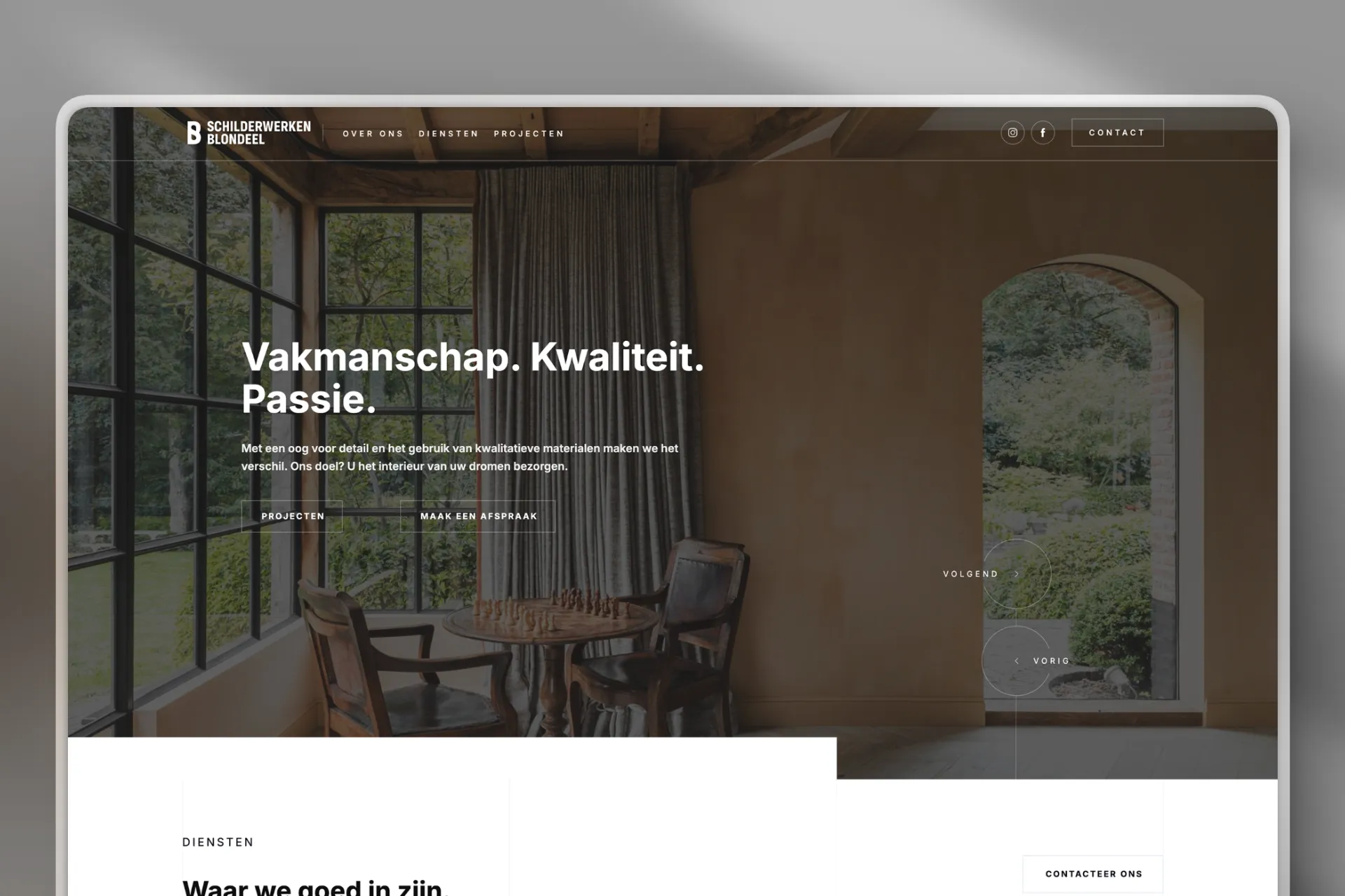 Website van Schilderwerken Blondeel